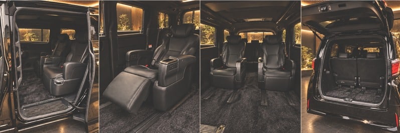 Toyota Alphard - poltronas e compartimento de bagagens